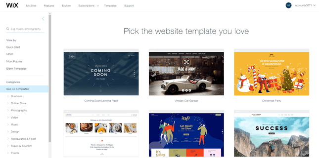 wix templates